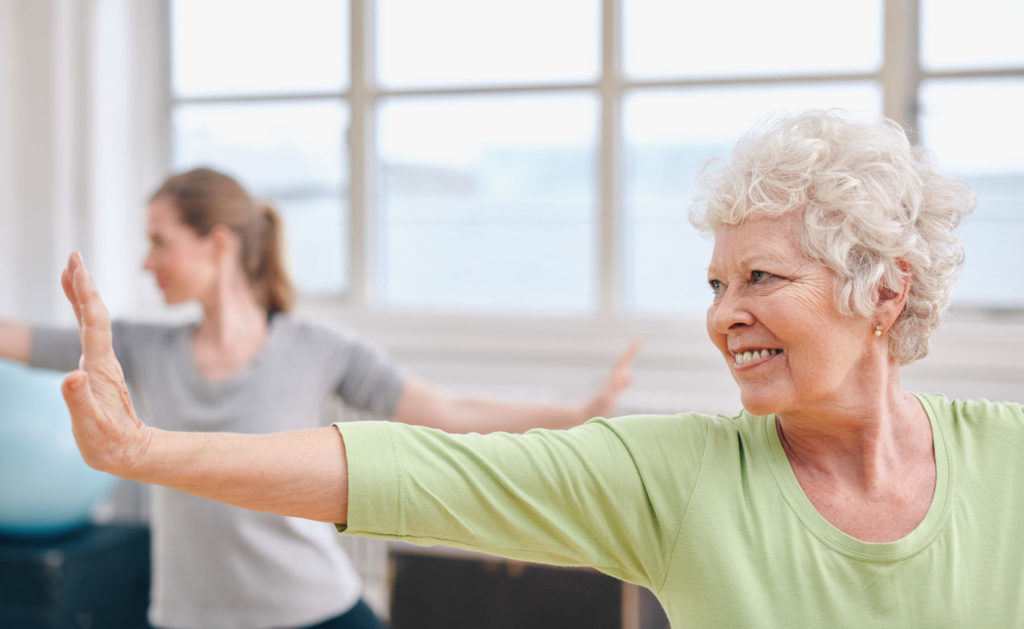 Older adult yoga exercises